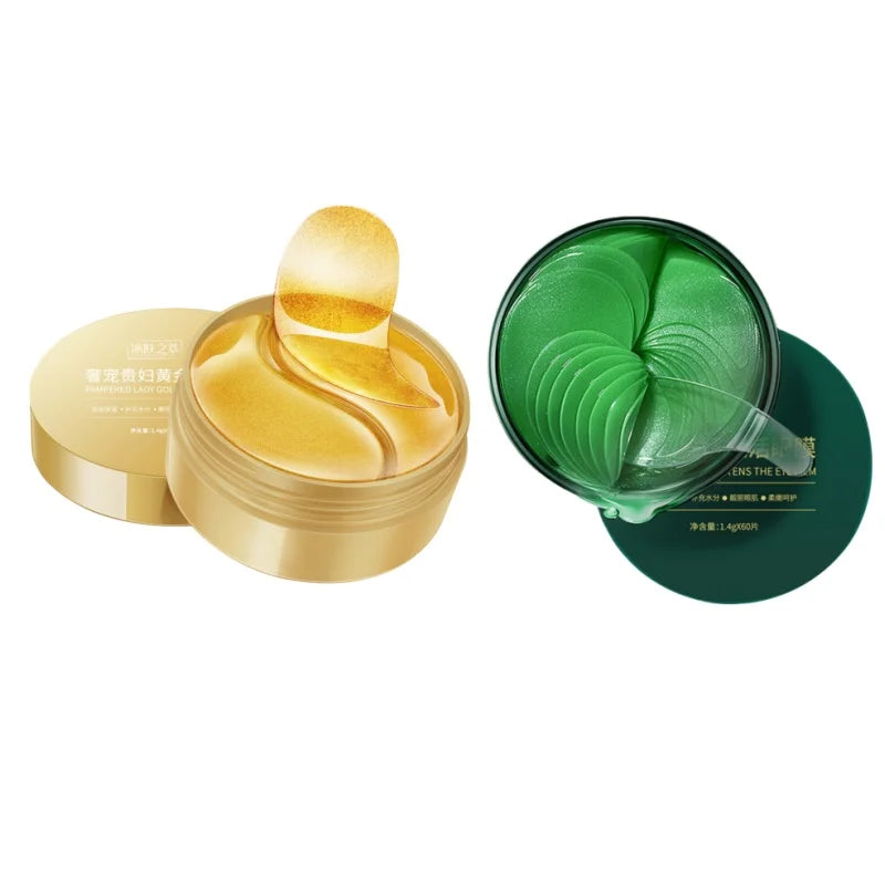 60-Piece Pack of Unisex Adult Gold Eye Patches, Moisturizing Eye Patches Rich in Collagen and Hyaluronic Acid, Alcohol-Free, Suitable for All Skin Types, to Help You Create a Firm and Radiant Eye Area.