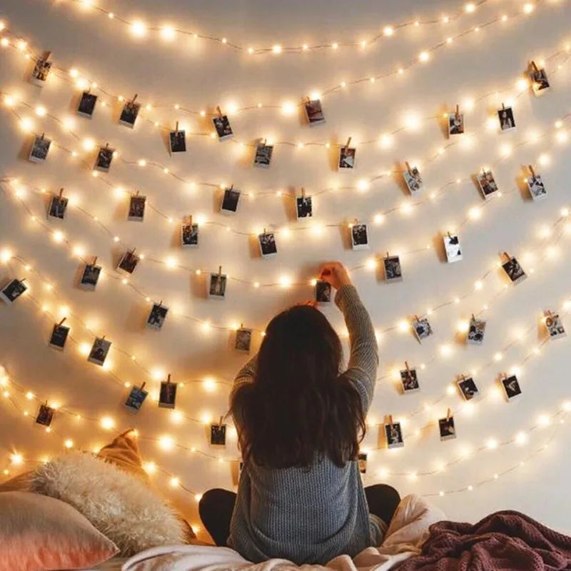 LED Fairy Lights Photo Clip String Light USB/Battery Powered Garland Lights For Bedroom Christmas Party Photo Wall Wedding Decor
