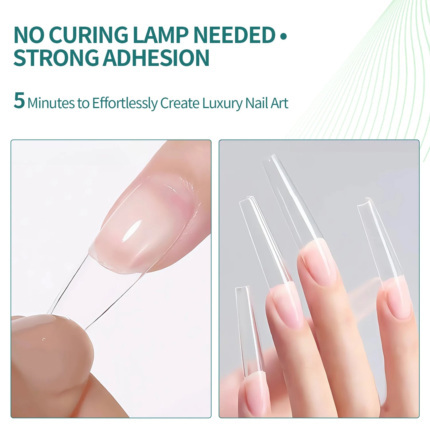 Nailpop Press On Nail Glue Strong Bond Fast Drying Long Lasting No Lamp Hypoallergenic Gentle Formula for Fake Artificial Nails