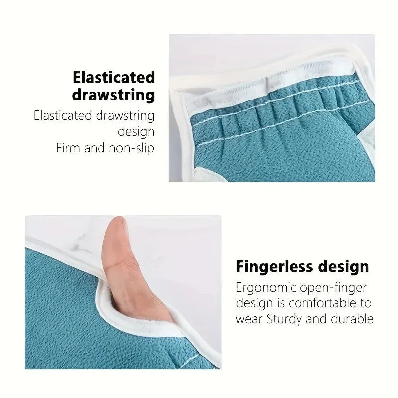 3Pcs Exfoliating Bath Set - Gentle Loofah & Soft Glove Washcloth for Body Scrub, Spa Essentials | Eco Friendly Vegan