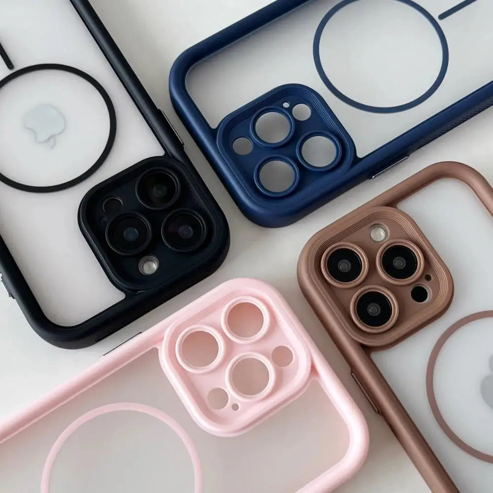 Trendy 2 in 1 Skin Feel Phone Case for iPhone 17air 16 15 14 12 13 Pro Max Plus MagSafe Wireless Charging Shockproof Protection