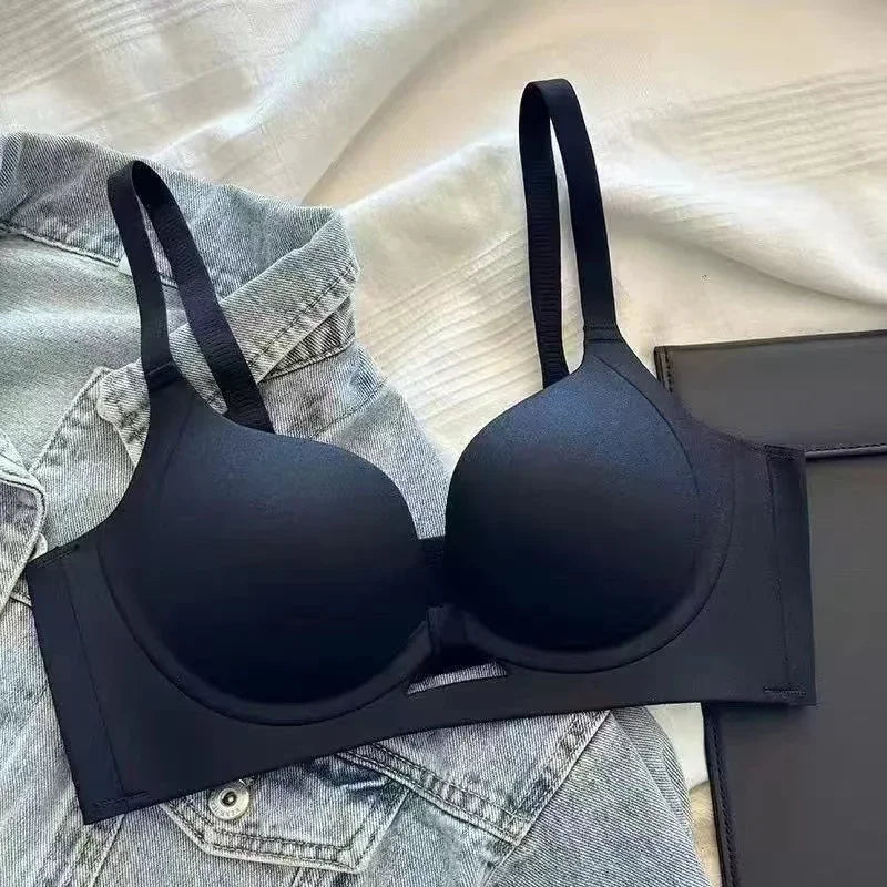 MOYISU Adjustable Push Up Bra For Small Bust Enhancement Seamless Wirefree Anti-Sagging Bra Sexy Back Design Soft Padded Comfort