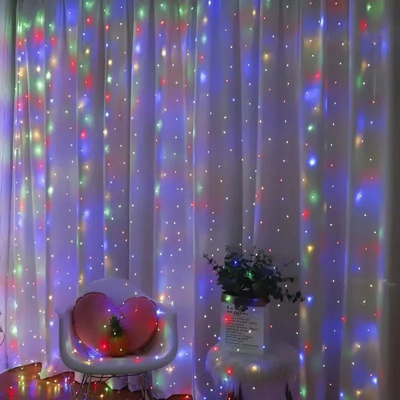 Fairy LED Curtain Lights USB Plug-in Remote Control Waterproof String Lights for Bedroom Indoor Outdoor Wedding Christmas Decor
