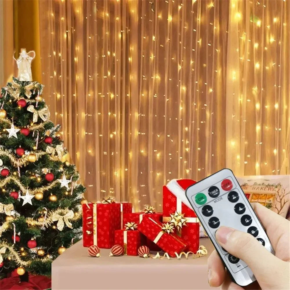 Fairy Lights LED Party Holiday Decoration Garden Light Outdoor 8 Mode 3M 6M Wedding Garland Christmas USB Curtain Light String