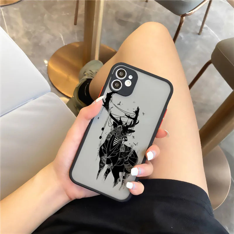 Trendy Men Illustration Phone Case For iPhone 16 XR X XS 7 8 Plus SE2 15 14 13 12 11 Mini Pro Max Hard Back Shockproof Cover