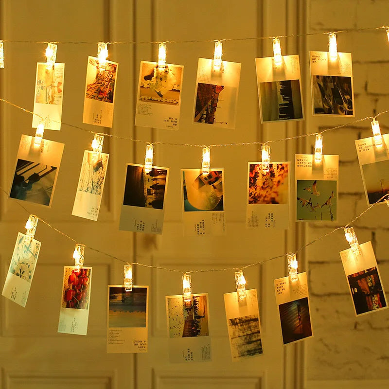LED Fairy Lights Photo Clip String Light USB/Battery Powered Garland Lights For Bedroom Christmas Party Photo Wall Wedding Decor