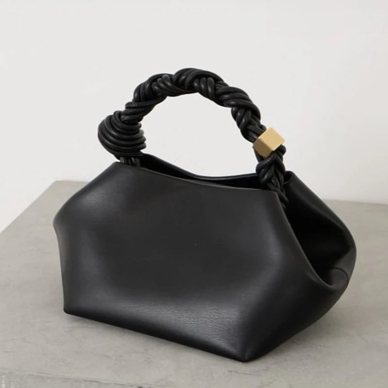 Classic Small Bou Bags For Women Luxury Designer Handbags Purses 2026 New In PU Woven Top Handle Metal Sheet Decoration Shoulder