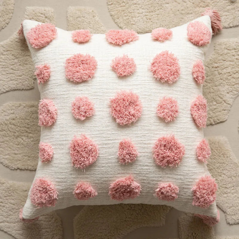 Ins Style Pink Plush Sofa Pillow Case New 45X45 Cushions Cover Small Fresh Love Style Detachable Pillow Cover Home Decorative