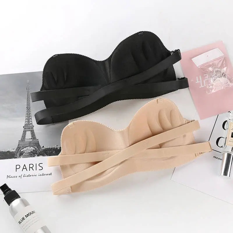 3pcs Sexy Strapless Bras Womens Wireless Bralette Soft Female Underwears Ladies Seamless Bras Breathable Backless Invisible Bras