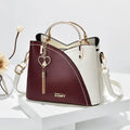Women's Patchwork PU Leather Handbag Fashion Elegant Shoulder Messenger Office Work Bag Ladies Luxury Female Fashion Accessory