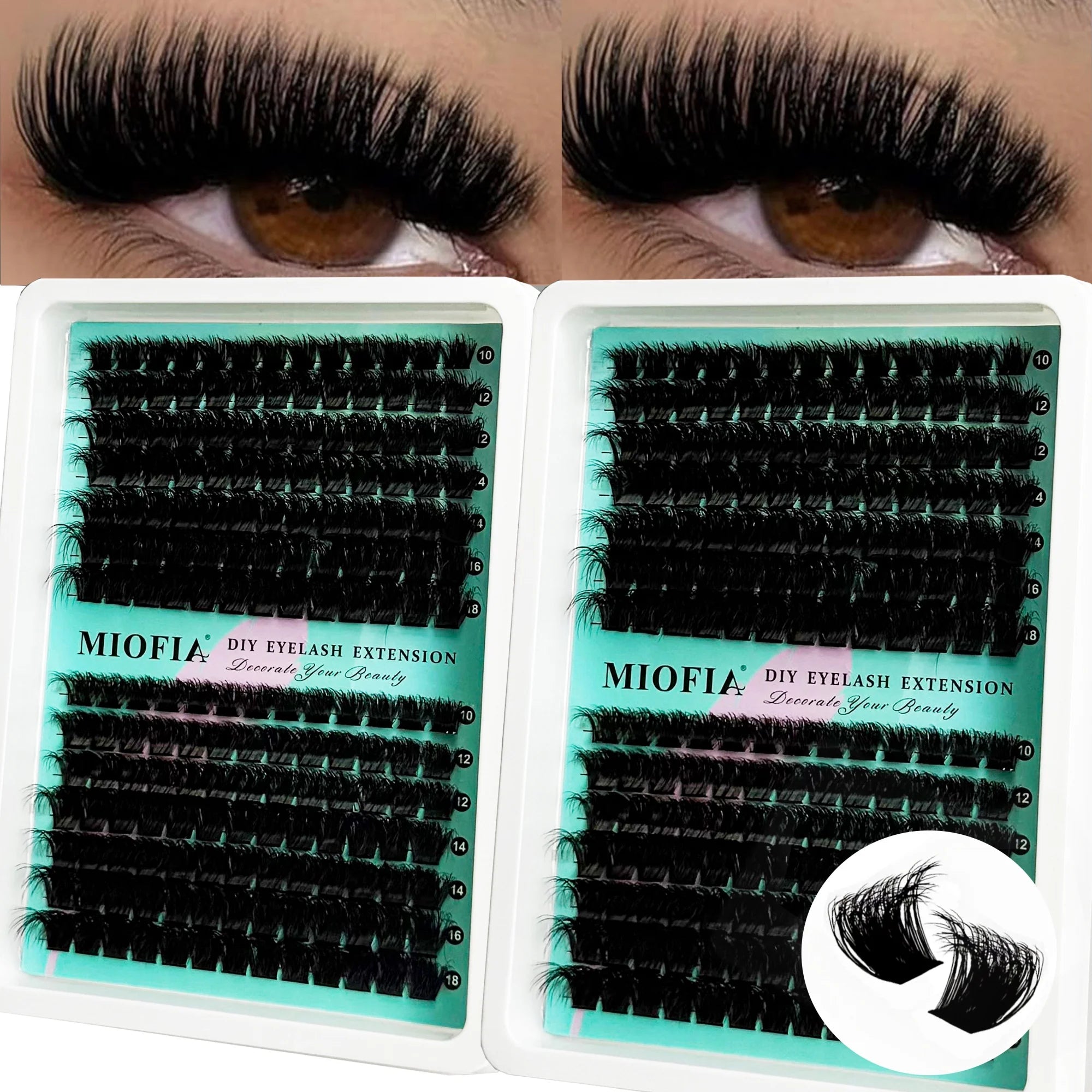 150D/100D/80D/50D Mink Eyelashes 1 Box/14 Rows Natural DIY Eyelash extension 3D Russia Individual Eyelash Cluster Lashes Cilia