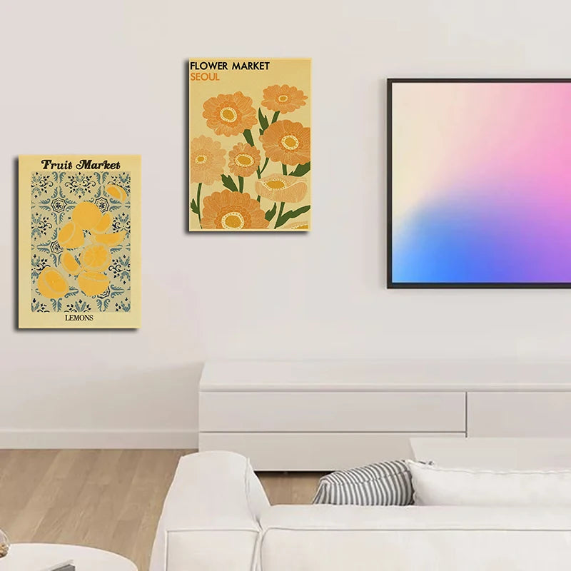 Flower Aesthetics Artistic Poster Wall Chart Prints Posters Home Living Bed Room Decor Bar Cafe Pictures Frameless Wall Painting