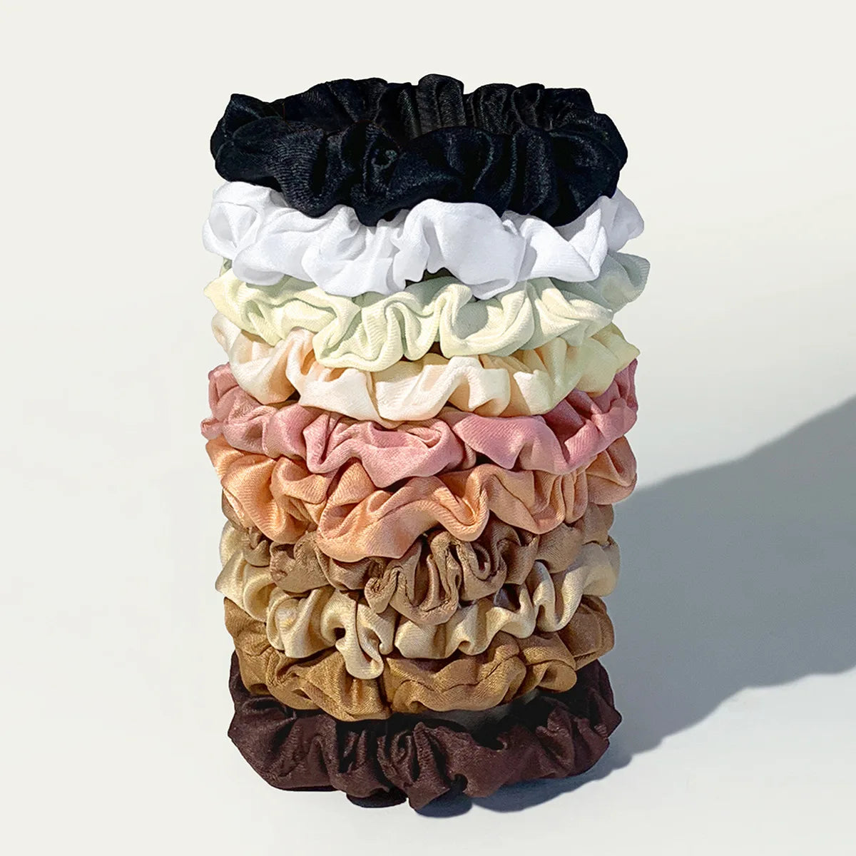 10pcs/pack Smooth Satin Hair Scrunchies Women Elastic Hair Bands Solid Color Hair Ties Bands Dot Rubber Band Hair Accessories