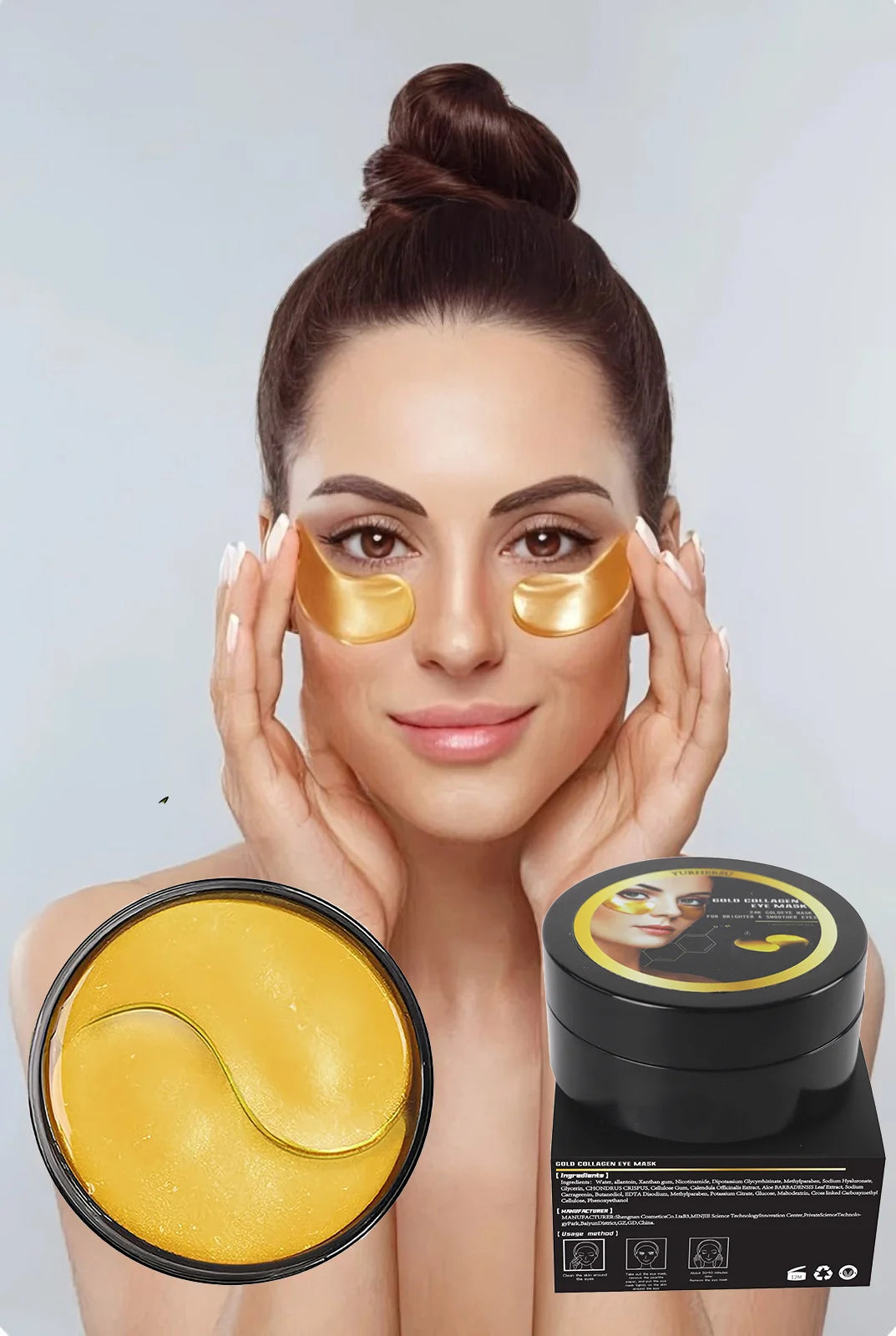 60 Pairs 24K Gold Under Eye Patches, Brightening & Lifting Treatment, Reduce Bags and Fine Lines, Instant Result