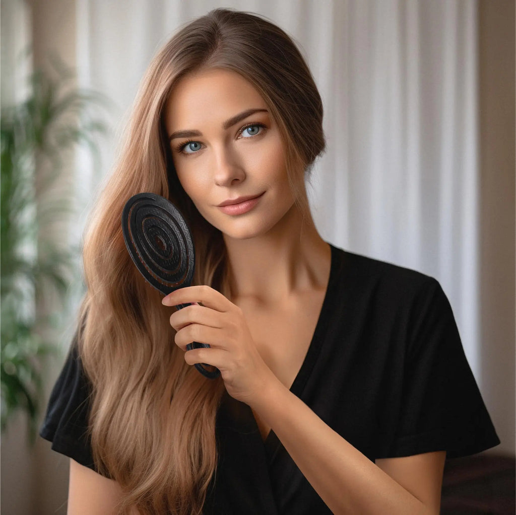 Hair Brush Without Pulling ,Detangling Brush for Curls and Long Hair ,Unique Professional Detangler Brush with Spiral Spring