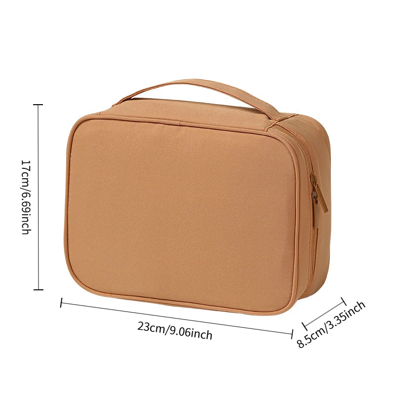 Professional Makeup Organizer Case,Portable Oxford Fabric Bag with Multiple Compartments for Travel,Spacious Handheld Organizer