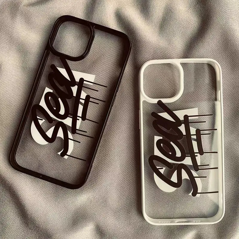 Trendy Brand Creative Graffiti SEA Phone Case For iPhone 17 Air 16 15 14 11 12 13 Pro Max 16 17 Pro 16E 16 Plus Transparent Case