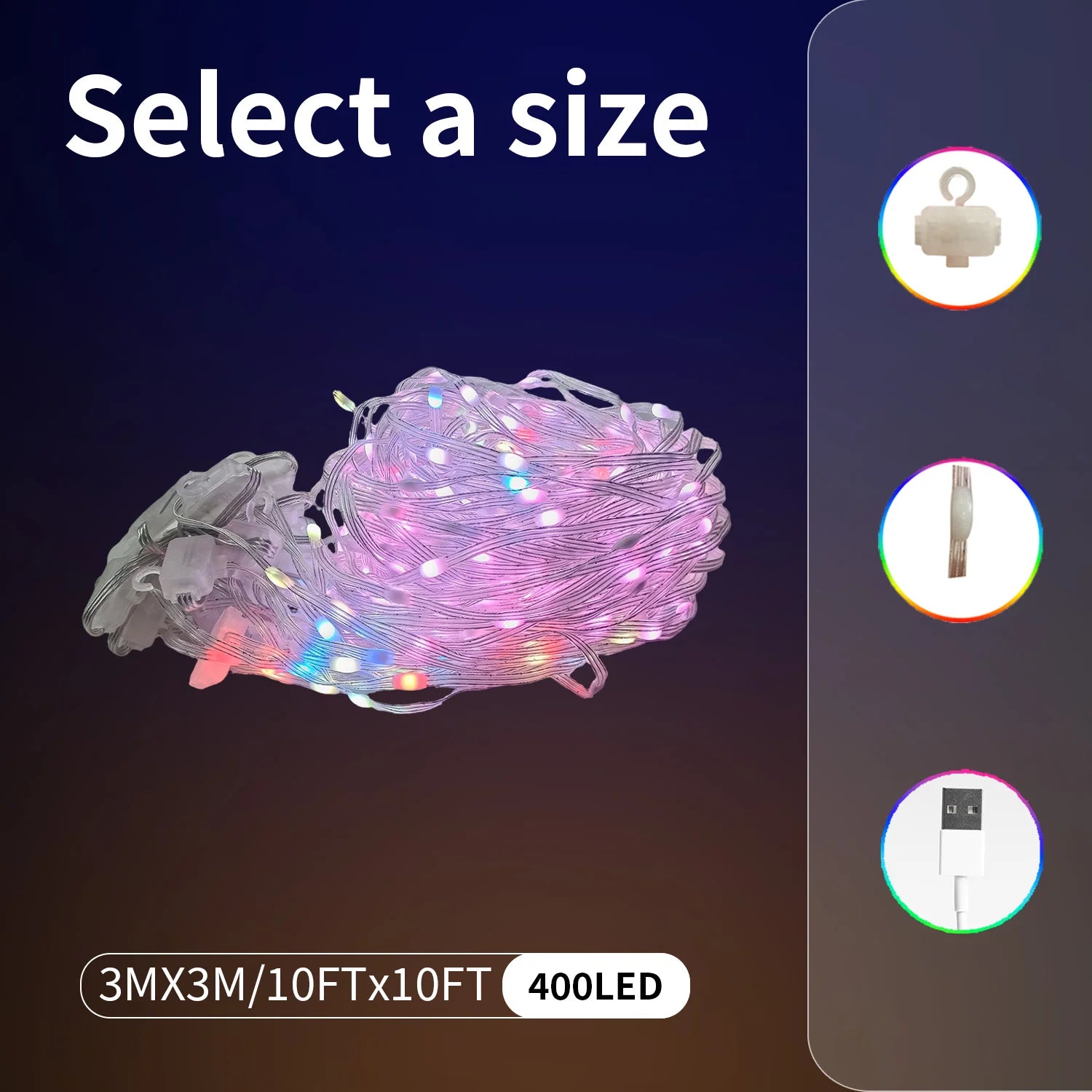 Fairy Curtain Light, DIY Pattern and Text, Music and Microphone Sync, Smart  APP Contrl- 400LED-USB Powered,Festival Decor Light
