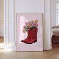 Minimalist Print Aesthetic Poster Trendy Abstract Quotes Bouquet Cowboy Boots Cherry Drinking College Style Home Dorm Decor