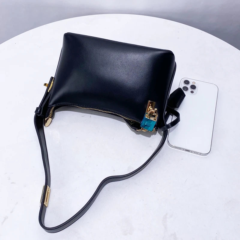 Classic Mini Pillow Bags For Women Luxury Designer Handbags And Purses 2024 New In PU Sequined Lock Decoration Underarm Shoulder