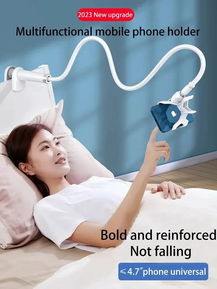 Space Saving Phone Stand 360° Rotatable Clip Design for Small Desk/Bedside Universal Bracket for 4-7" Phones Durable Portable