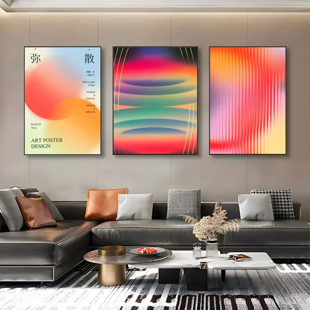 Aesthetic Art Aura Gradient Poster Canvas Wall Art Print Poster Decorative Mural Home Decor Gift Unframed