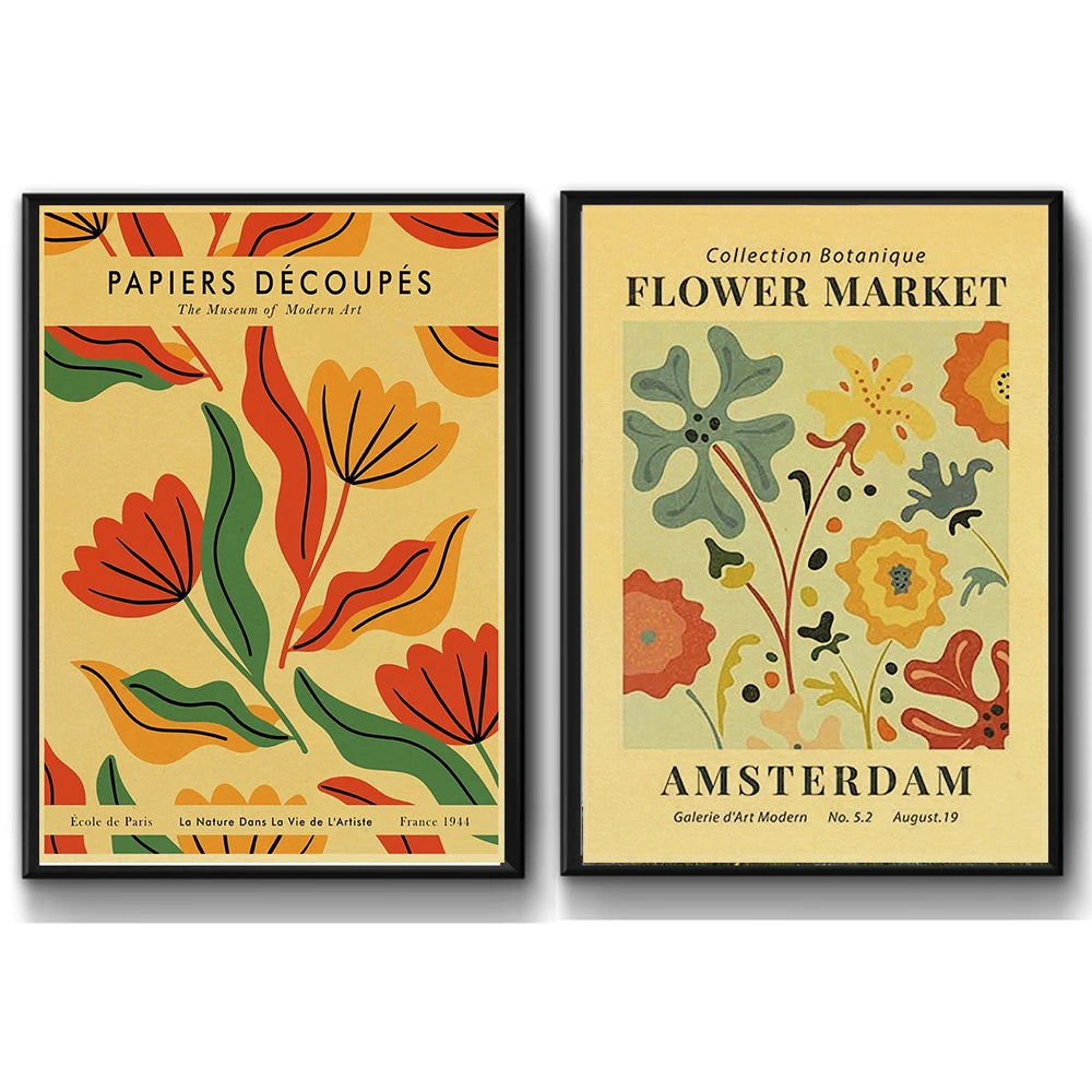 Flower Aesthetics Artistic Poster Wall Chart Prints Posters Home Living Bed Room Decor Bar Cafe Pictures Frameless Wall Painting