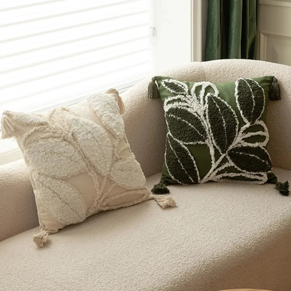 Embroidered Floral Pillow Case Decor Home Light Luxury Sweet Pillow Cushion Cover Throw Square Funda Cogines De 45x45Cm