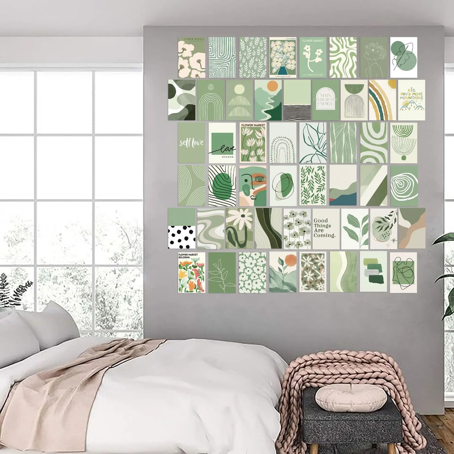 50Pcs  Aesthetic Poster Picture Pastoral  Anime DIY Stickers Decor Art Printing Wall Collage Kit for Bedroom Graffiti Stickers