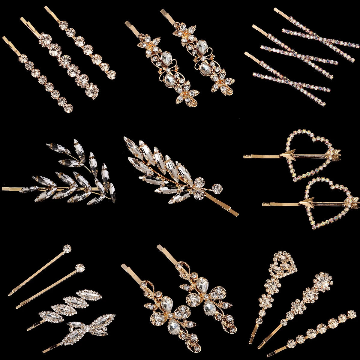 Fashion Bridal Barrettes Clear Crystal Women Hair Ornaments Hair Pins Women Hair Clips Bridal Hair Jewelry Accessories