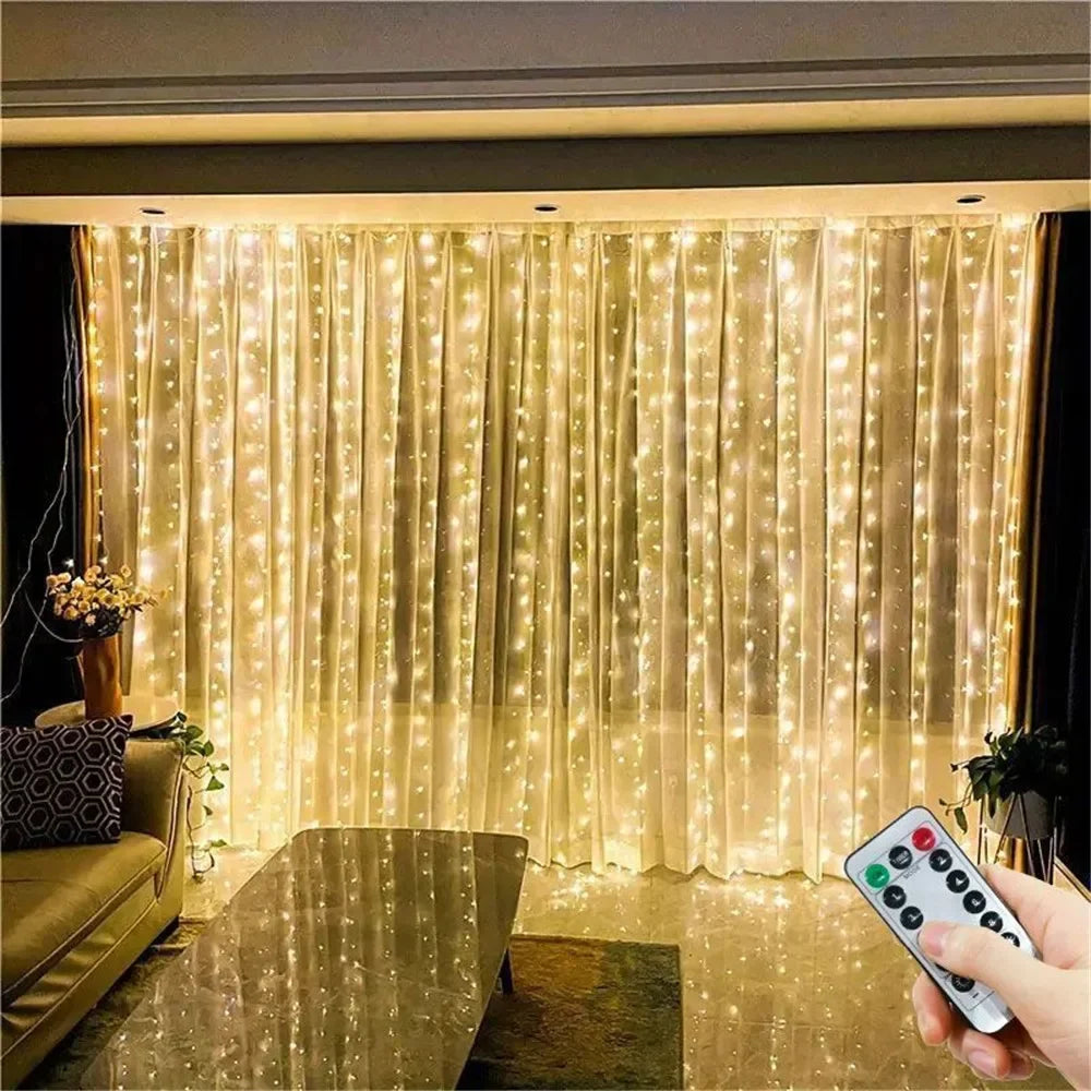 Fairy Lights LED Party Holiday Decoration Garden Light Outdoor 8 Mode 3M 6M Wedding Garland Christmas USB Curtain Light String