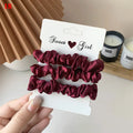3PCs Silk Satin Small Scrunchies Set Solid Color Pleated Scrunchy Elastics Hair Ties Ponytail Holders for Women Hair accessories