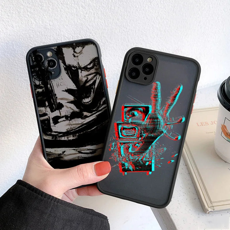 Trendy Men Illustration Phone Case For iPhone 16 XR X XS 7 8 Plus SE2 15 14 13 12 11 Mini Pro Max Hard Back Shockproof Cover