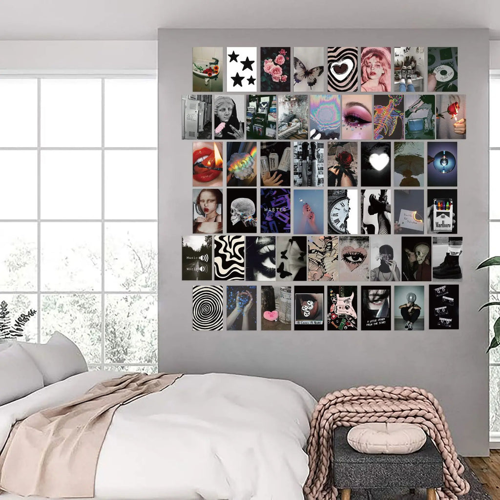 50Pcs  Aesthetic Poster Picture Pastoral  Anime DIY Stickers Decor Art Printing Wall Collage Kit for Bedroom Graffiti Stickers