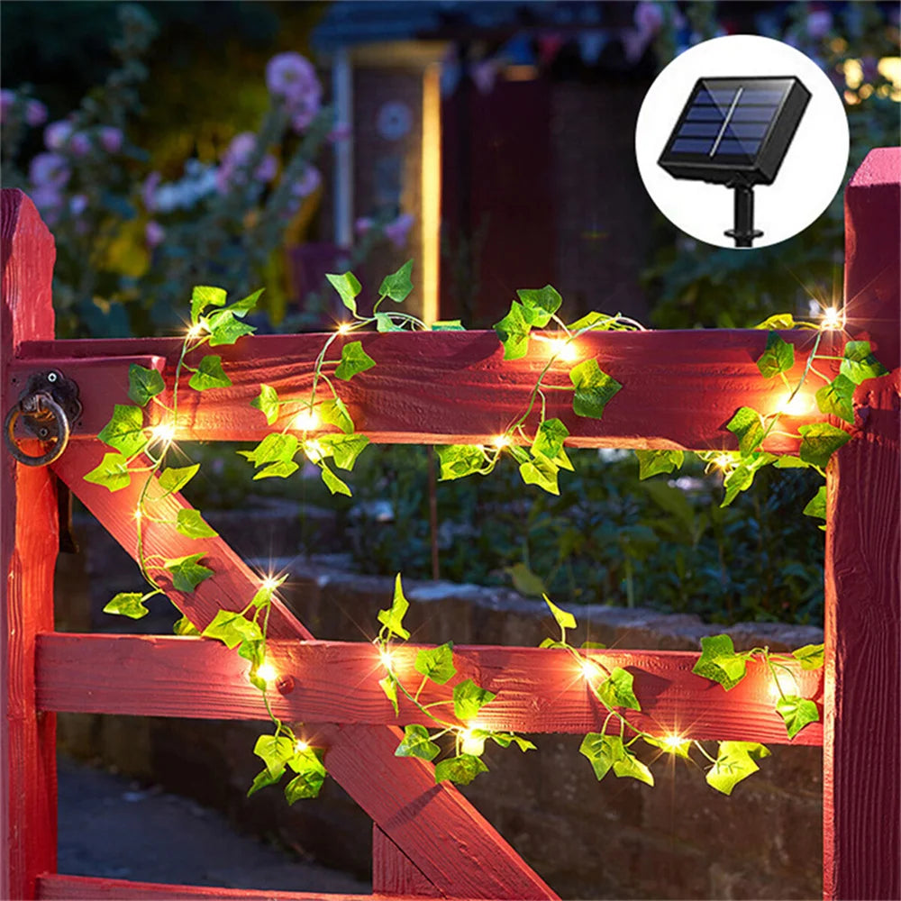 Fairy Lights Solar Lights Maple Leaf Waterproof Outdoor Garland 10m 100LED /5M 50 LED Solar Lamp Christmas for Garden Decoration