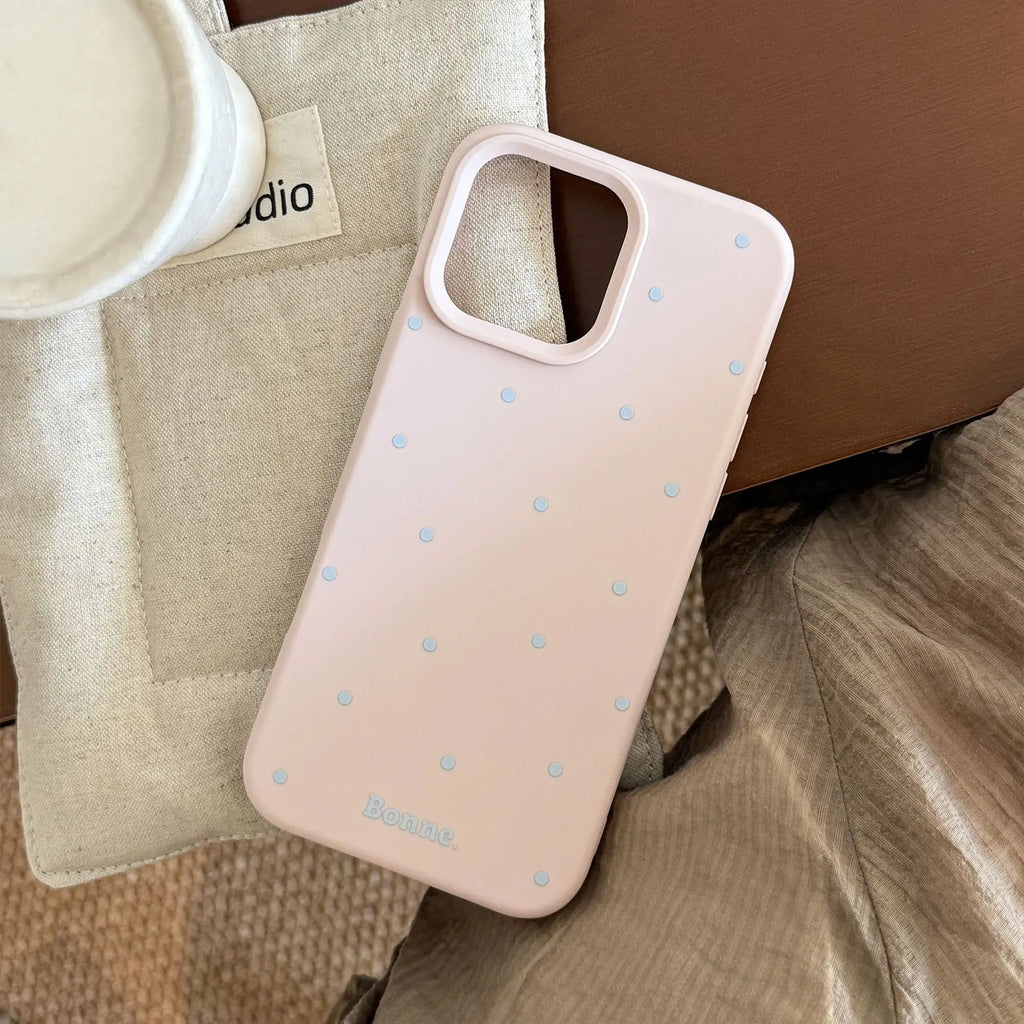 Cute Soft Phone Cases for iPhone 16 15 14 Pro Max 13 12 11 Matte Pastel Back Polka Dot Cover Trendy Girls