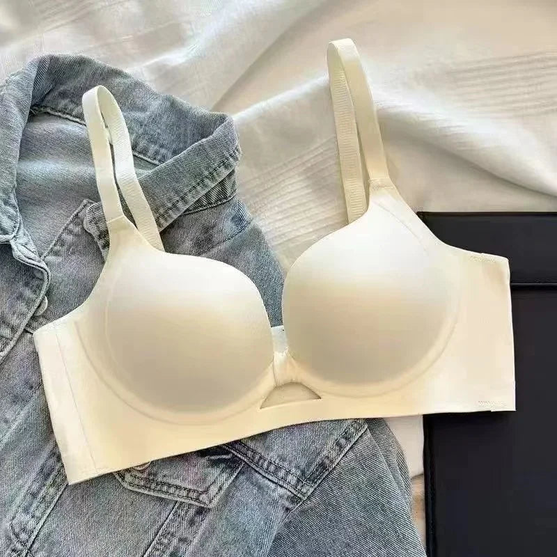 MOYISU Adjustable Push Up Bra For Small Bust Enhancement Seamless Wirefree Anti-Sagging Bra Sexy Back Design Soft Padded Comfort