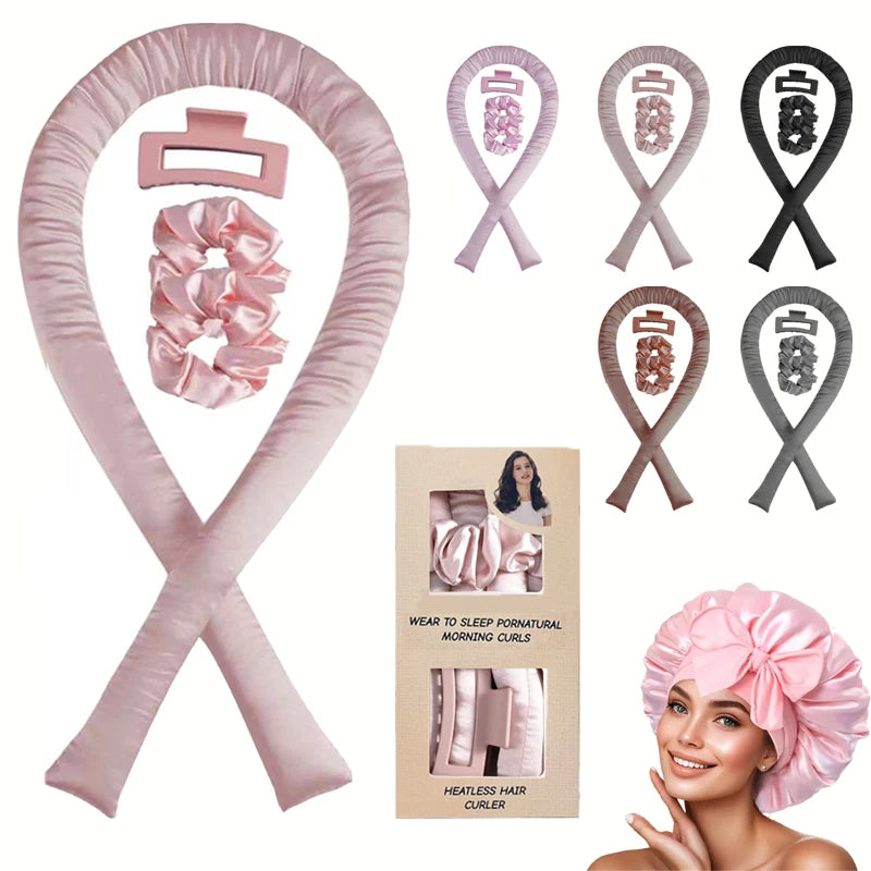 Heatless Curling Rod Headband No Heat Silk Curls Ribbon Hair Rollers Sleeping Soft Headband Lazy Hair Curlers Hair Styling Tools
