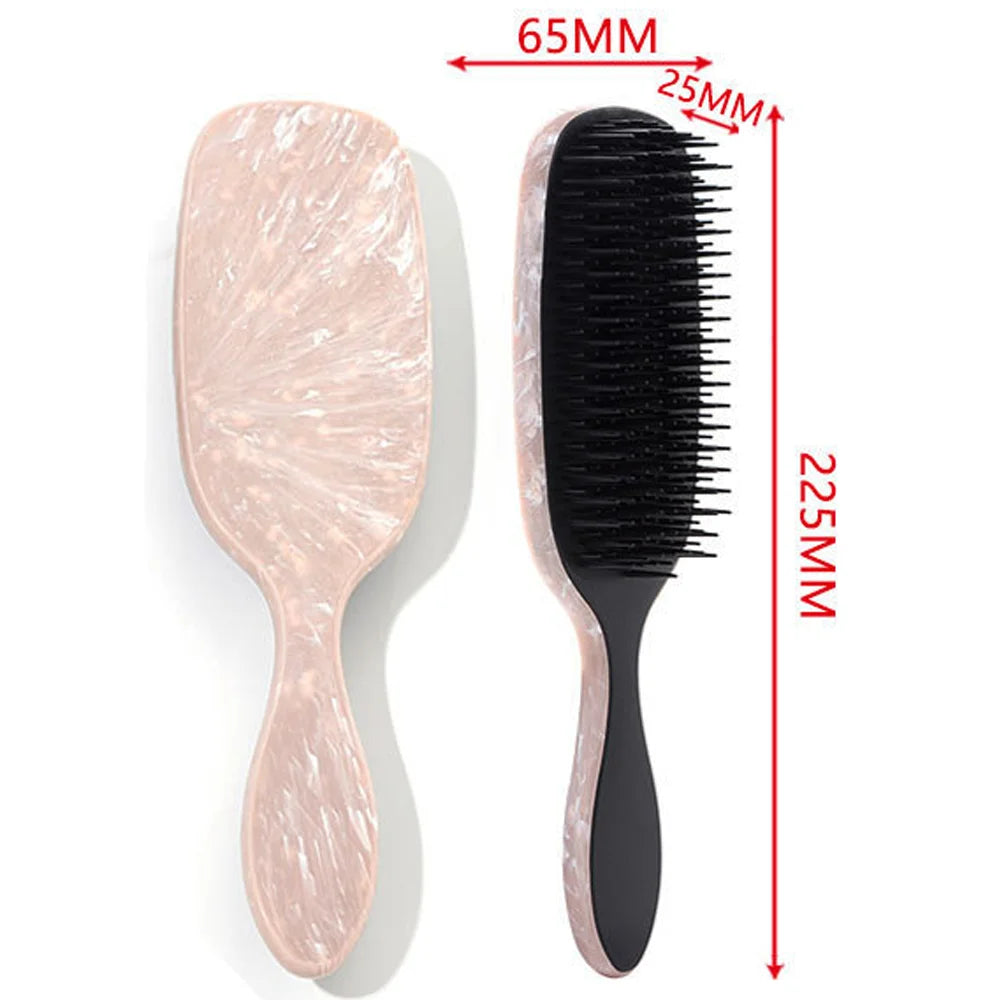 Detangling Hair Brush Anti-static Handle Entangle Detangling Marbled Comb Shower Massage  Marbled  Comb Salon Hair Styling Tool