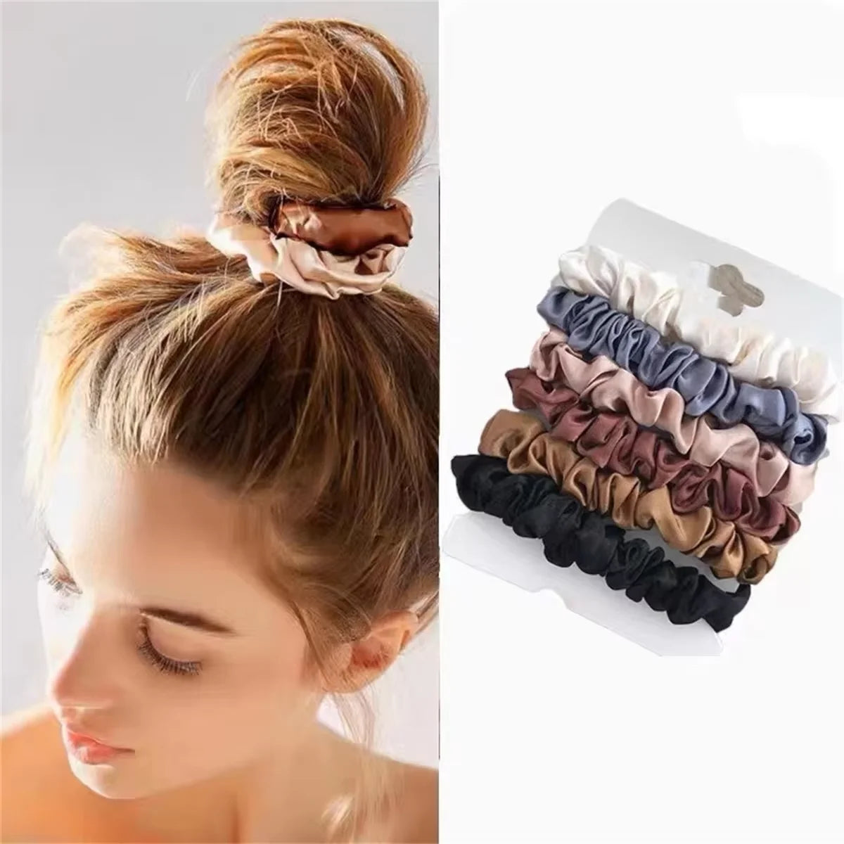 6pcs Satin Hair Scrunchies for Women - Softer Than Silk Scrunchies for Hair | Satin Scrunchies for Girls