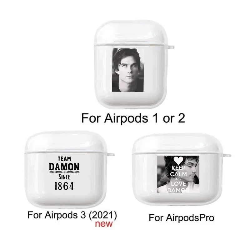 The Vampire Diaries Damon Earphone Case for Airpods 4th 3rd Pro 3 Covers for Airpod 3 2 1 Protective Box Accessorie Shell Fundas