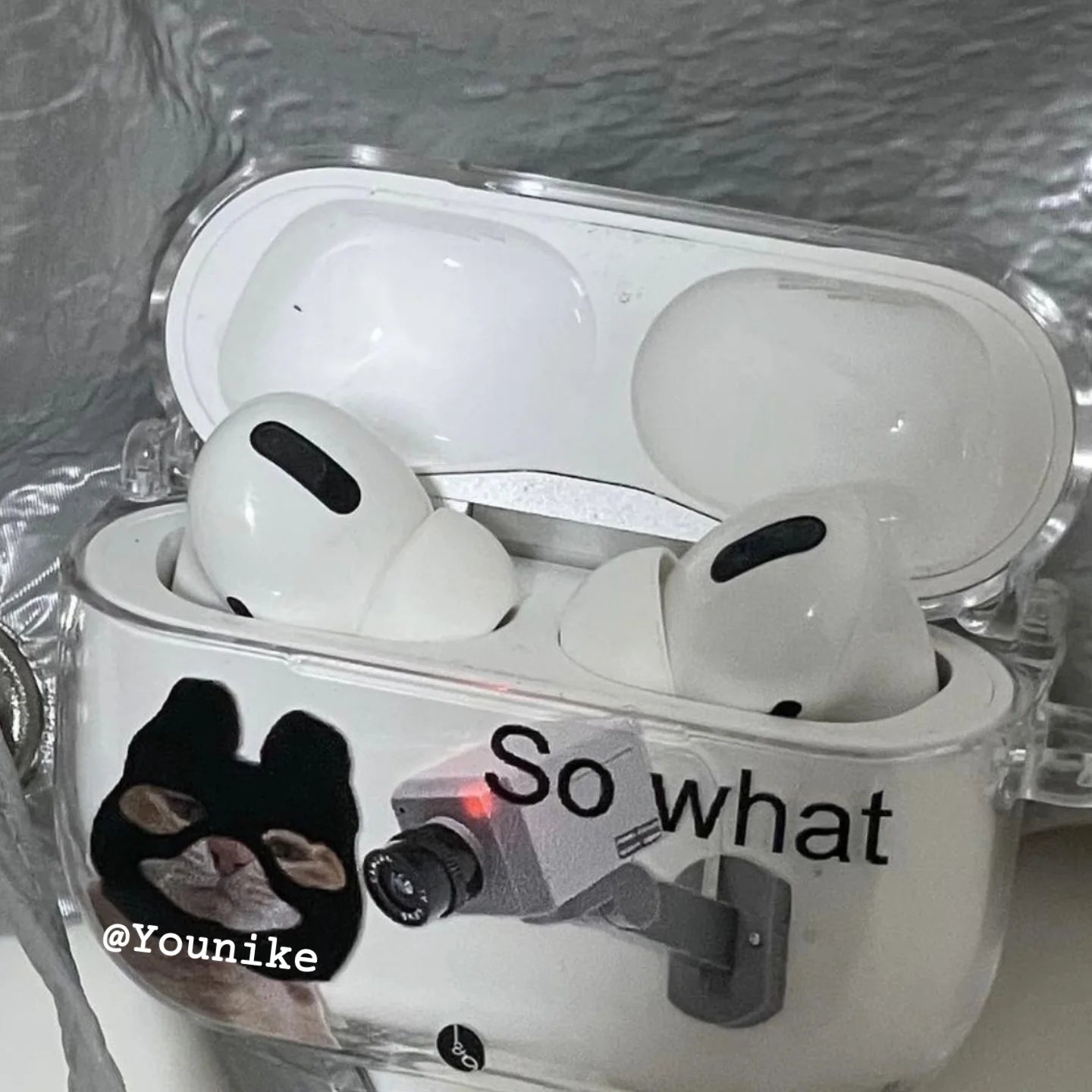Funny Cat Airpod Case with Keychian Headset Protective Case for AirPods 1 2 3 Pro Case Kawaii Korea Air Pod 4Case Airpods Case
