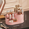 Rotating Makeup Organizer - Dustproof Multi-Use Cosmetic Carousel for Lipstick, Brushes & Tools | Vanity/Desktop Storage