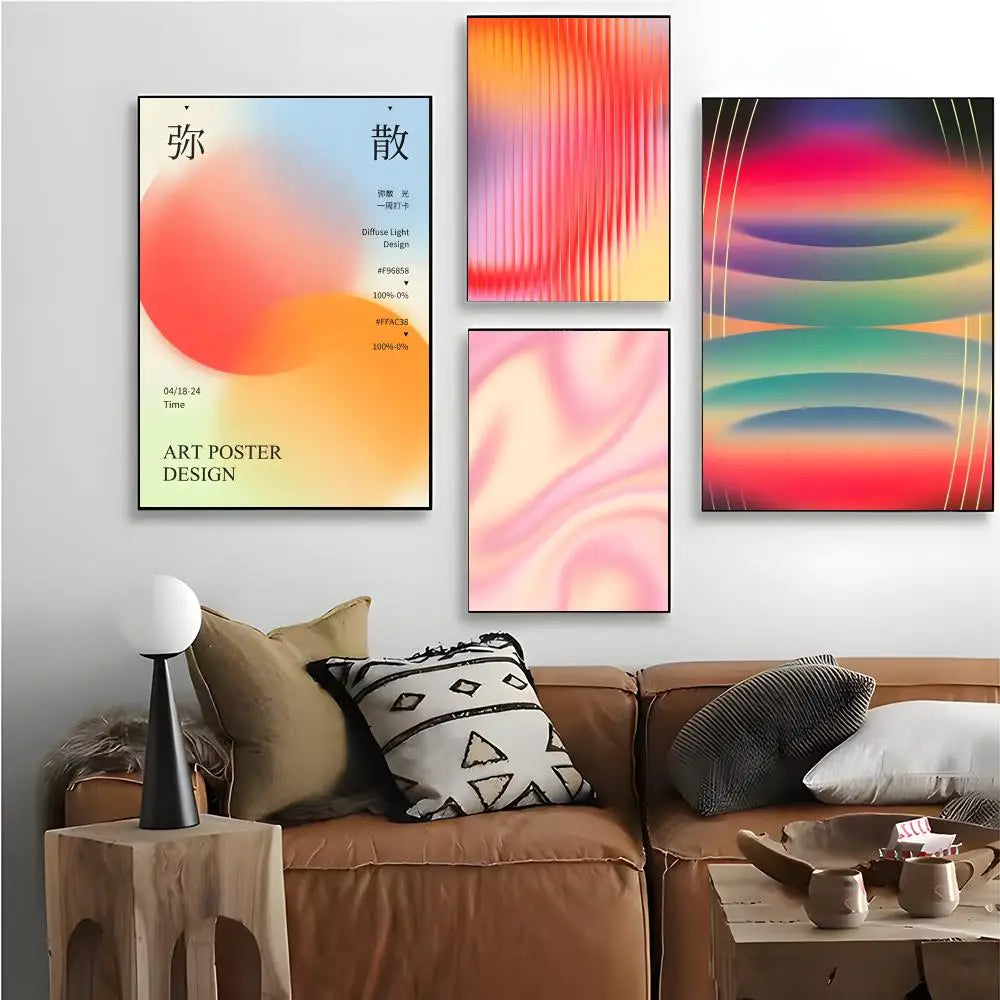 Aesthetic Art Aura Gradient Poster Canvas Wall Art Print Poster Decorative Mural Home Decor Gift Unframed