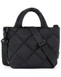 BAGSMART Puffy Mini Tote Bag Quilted Grid Shoulder Bag Small Purse Handbag Organizer Crossbody Bags for Women