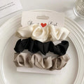 3/5Pcs Women's 6cm/2.36in Silky Satin Hair Scrunchies, Fashion Versatile High-End Elegant Retro French Minimalist Hair Ties