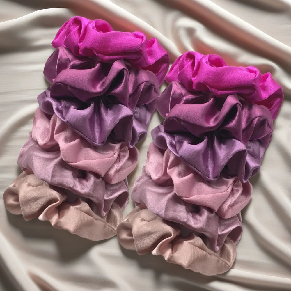 12pcs Colorful Satin Scrunchies - Comfy And Simple Hair Accessories For Women And Girls