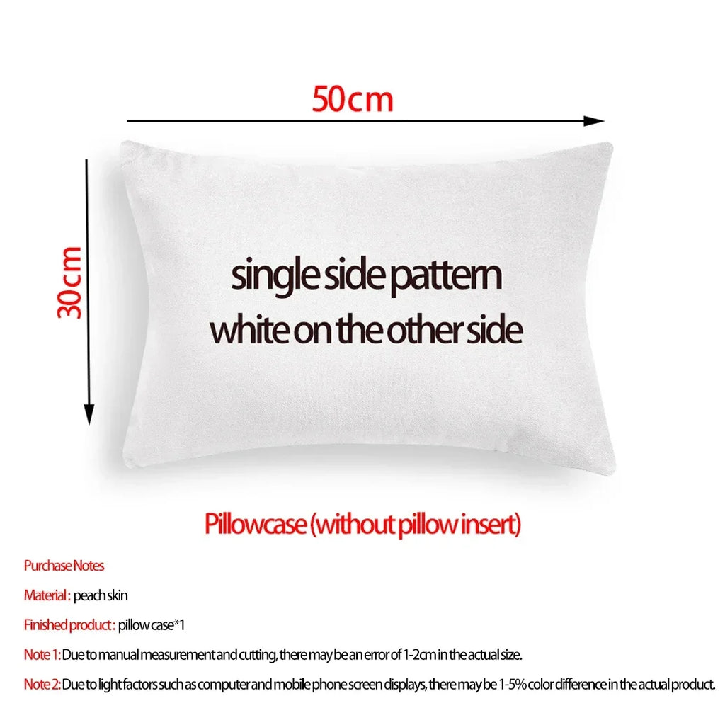 Cute Flower Cushion Cover Long Pillowcase Home Decoration Removable and Washable Multiple Sizes 30x50, 40x60, 50x70