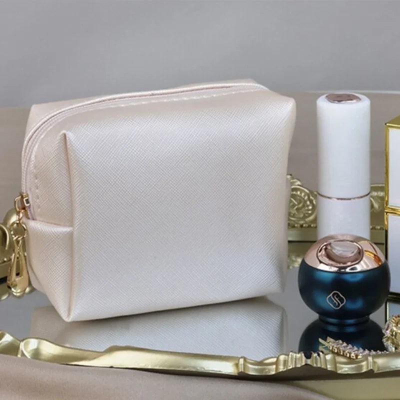 Mini Makeup Bags for Purse PU Cosmetic Bag Waterproof Toiletry Bag Traveling Makeup Bag Lipstick Cosmetic Pouch Travel Organizer