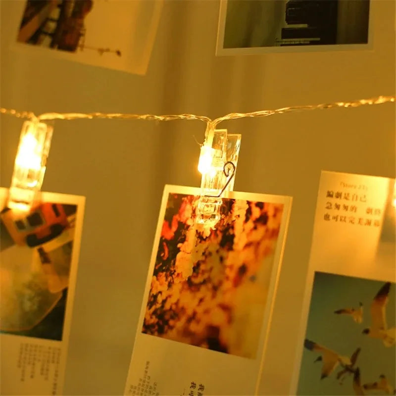 LED Fairy Lights Photo Clip String Light USB/Battery Powered Garland Lights For Bedroom Christmas Party Photo Wall Wedding Decor
